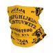 Cache-cou de ski jaune avec texte noir ouija
